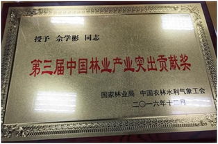 佘學彬榮獲第三屆中國林業(yè)產(chǎn)業(yè)突出貢獻獎，引領(lǐng)信息技術(shù)服務(wù)新篇章